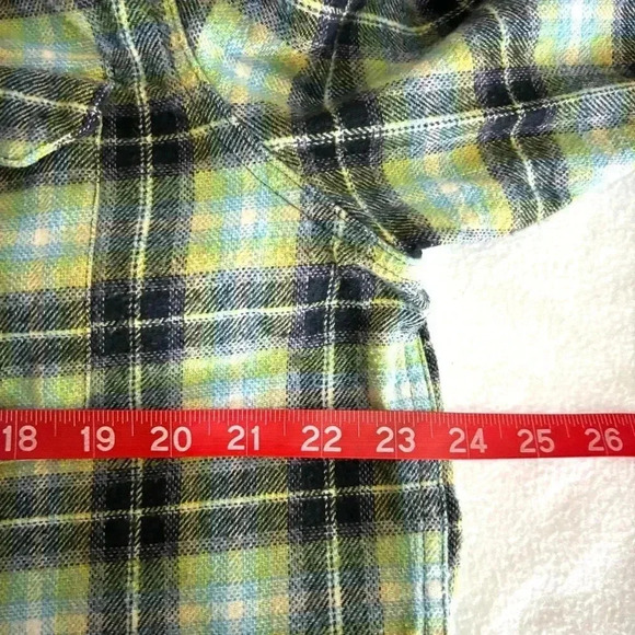 Levi’s Black/Green Plaid Flap Pocket Button Down Workers Flannel Shirt Size L - Picture 14 of 15